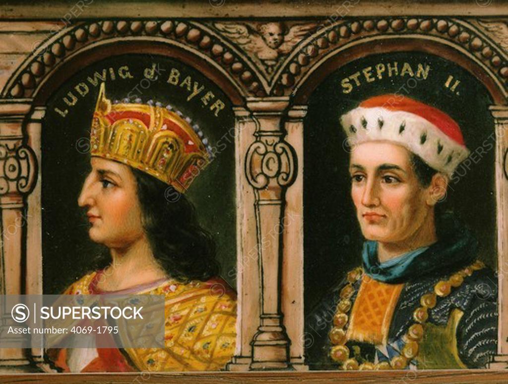 Stock Photo: 4069-1795 LUDWIG I 1174-1231 and Stephen II, Kings of Bavaria