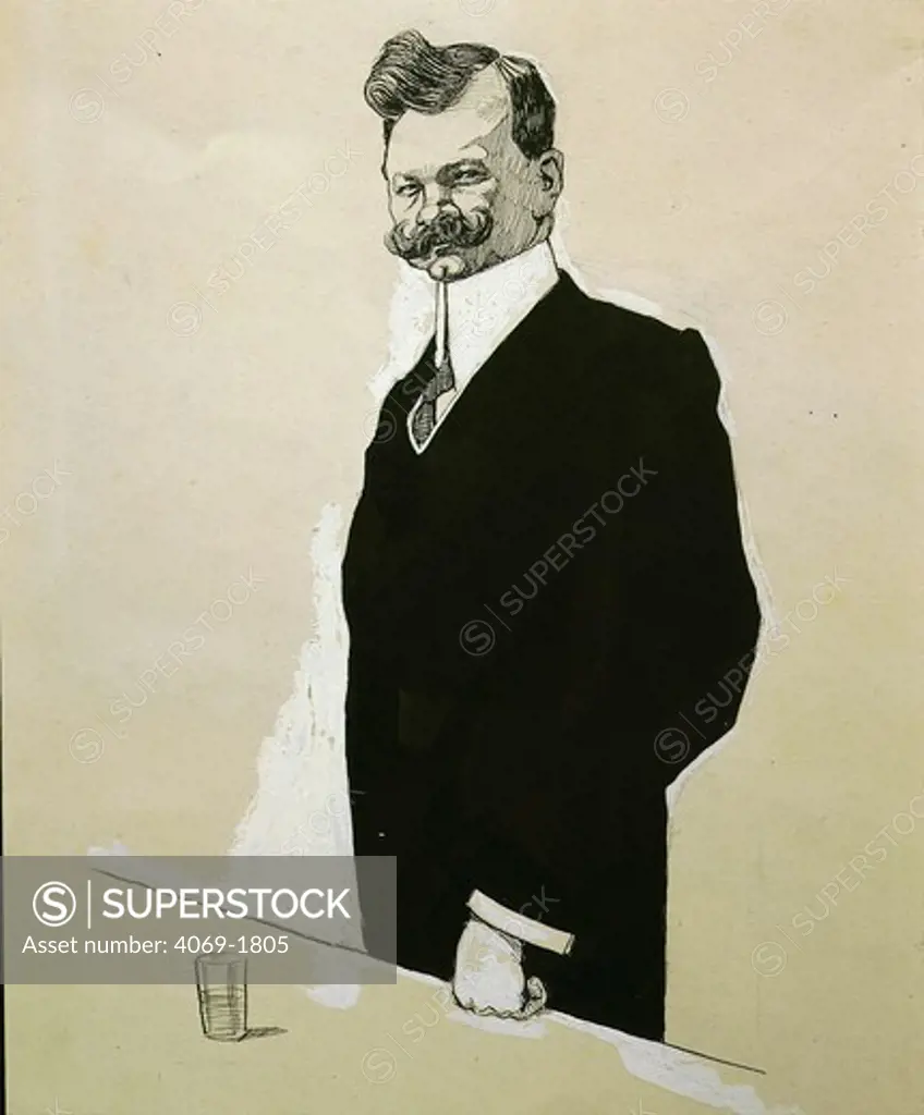 Cartoon portrait of Franz LEHAR 1870-1948 Hungarian composer