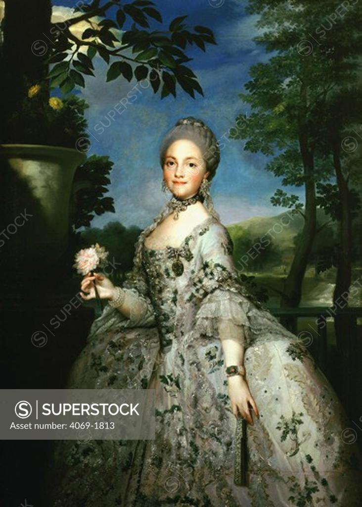 Stock Photo: 4069-1813 Princess MARIA LOUISA of Parma, 1751-1819, wife of King Charles IV of Spain, c. 1761-69