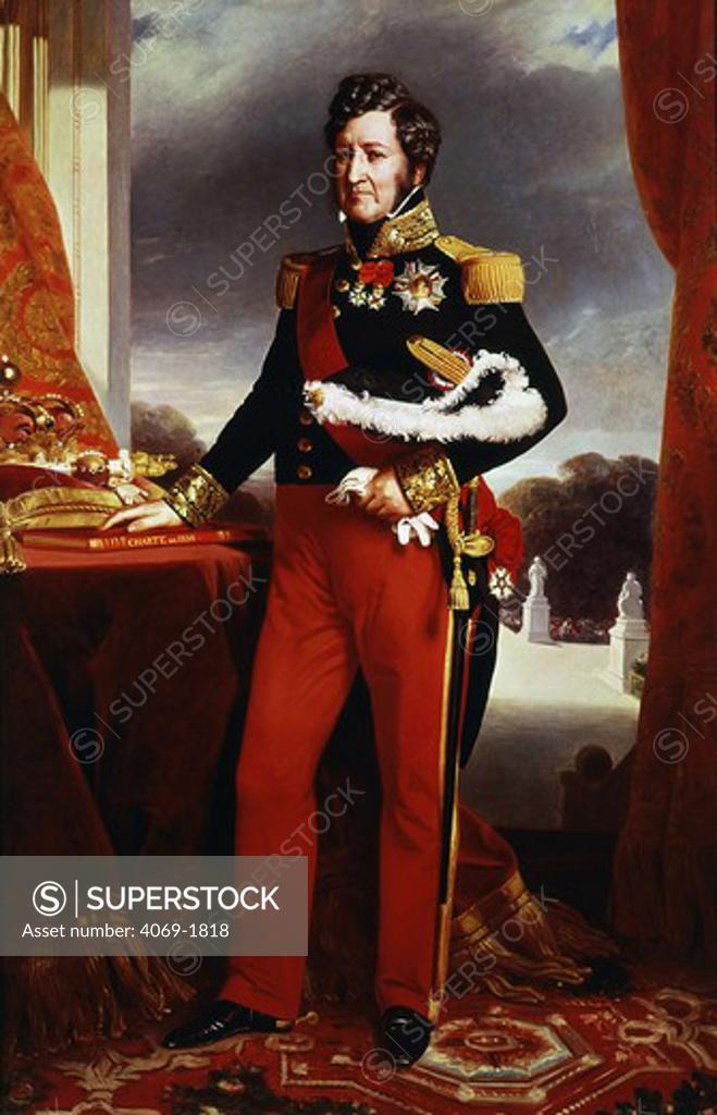 Stock Photo: 4069-1818 King LOUIS-PHILIPPE I of France 1773-1850, with the Charter of 1830, painted 1839 (MV5108)
