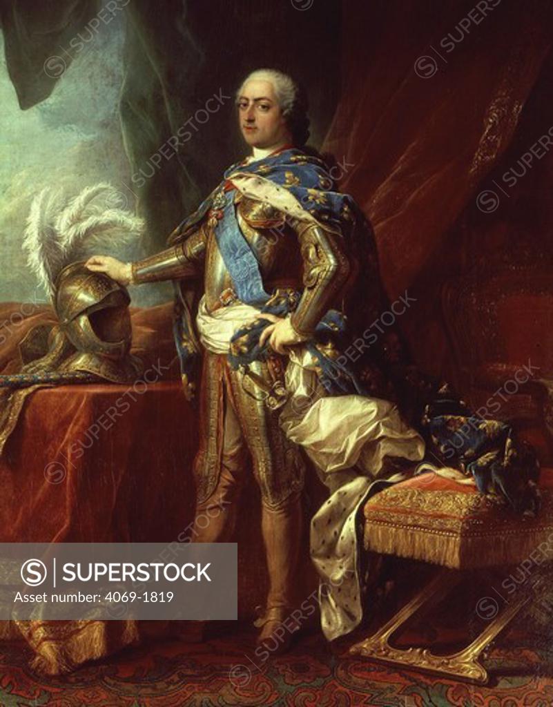 Stock Photo: 4069-1819 King LOUIS XV of France and Navarre 1710-74 by Charles Van Loo 1705-65 painted c.1748