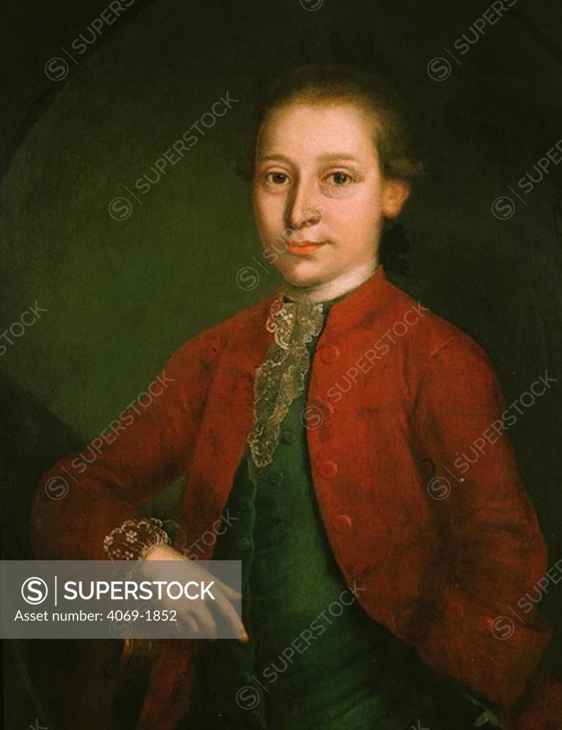 Stock Photo: 4069-1852 Wolfgang Amadeus MOZART 1756-1791 Austrian composer, as young man, 18th century