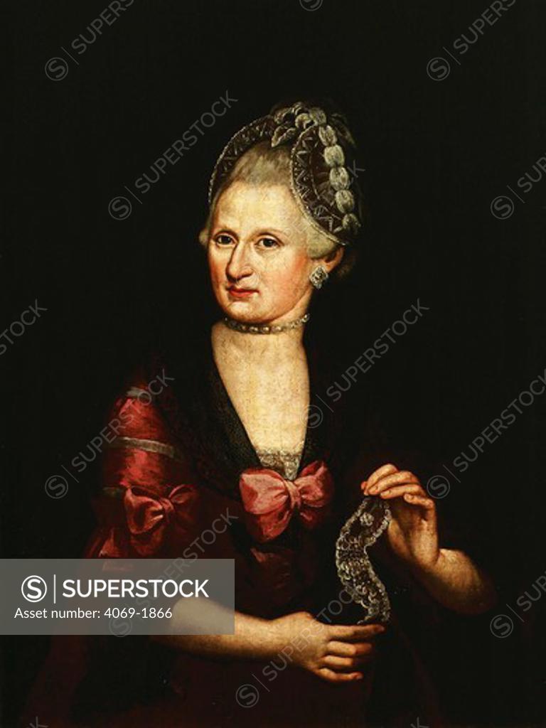 Stock Photo: 4069-1866 Anna Maria MOZART, mother of Wolfgang Amadeus Mozart, 1756-91, Austrian composer
