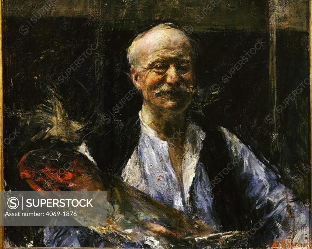 Stock Photo: 4069-1876 Self portrait of Antonio Mancini (1852-1930) painted c. 1920