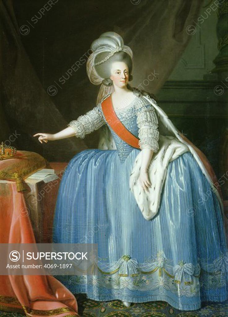 Stock Photo: 4069-1897 Queen MARIA I Francisca Isabella of Portugal 1734-1816, 18th century