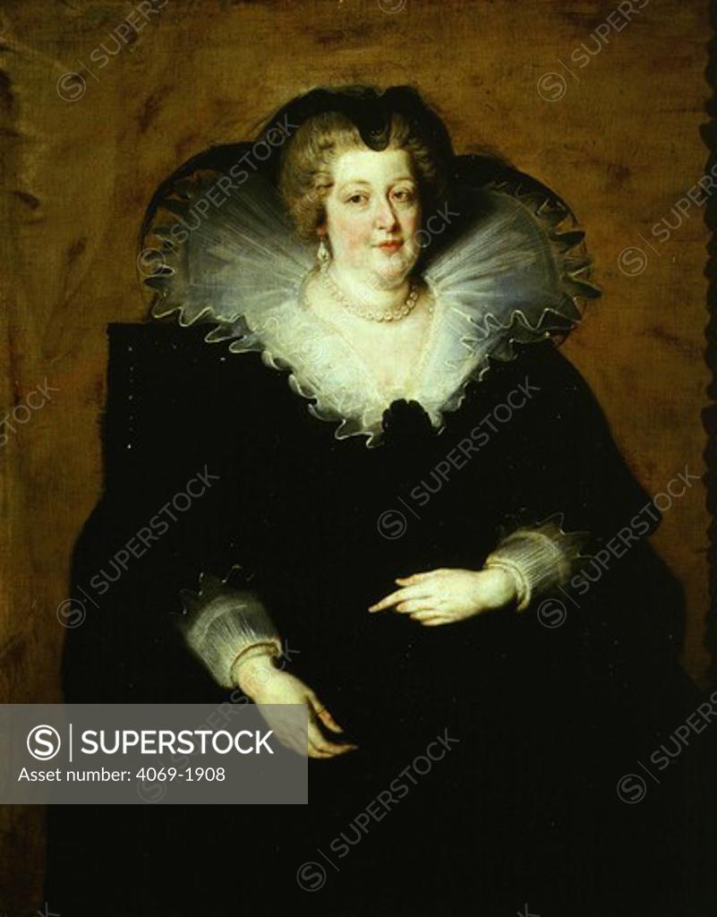 Stock Photo: 4069-1908 Marie de MEDICI Italian 1573-1642 Queen Consort of King Henry IV of France painted c.1622-25, 130x108cm
