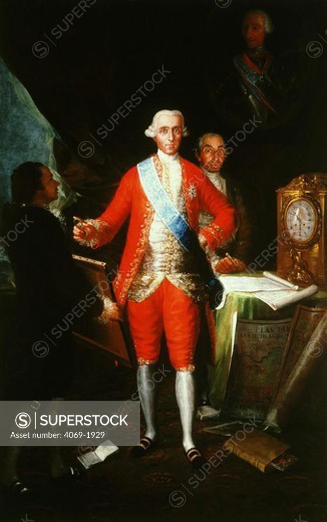 Stock Photo: 4069-1929 Jose MONINO, 1728-1808, Count Floridablanca 1783, lawyer, politician, Spanish ambassador to Rome, 1772