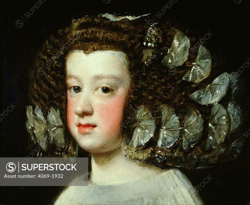 Stock Photo: 4069-1932 Infanta MARGARITA Teresa of Spain, 1651-1673, as girl