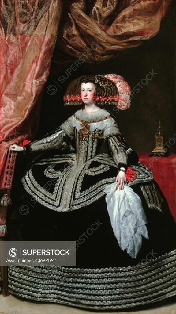 Stock Photo: 4069-1941 Queen MARIA Anna of Austria, second wife of King Philip IV of Spain, 1652-3