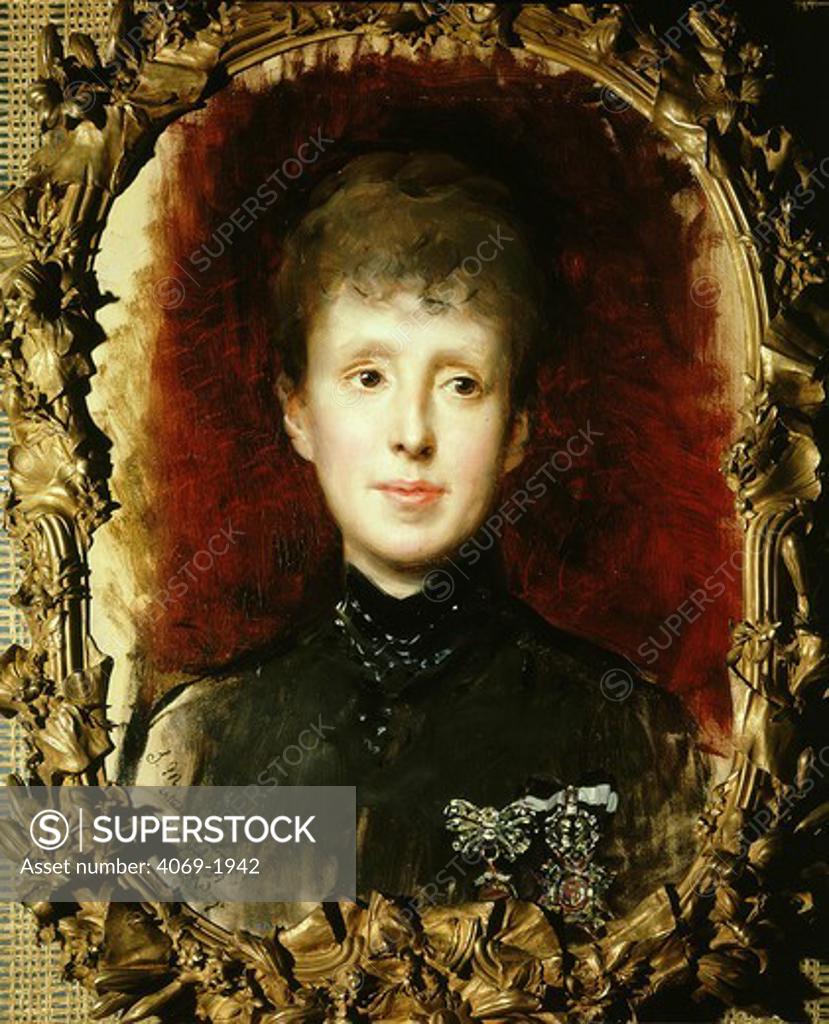 Stock Photo: 4069-1942 Queen MARIE-CHRISTINA de HABSBURG, 1858-1929, painted 1887