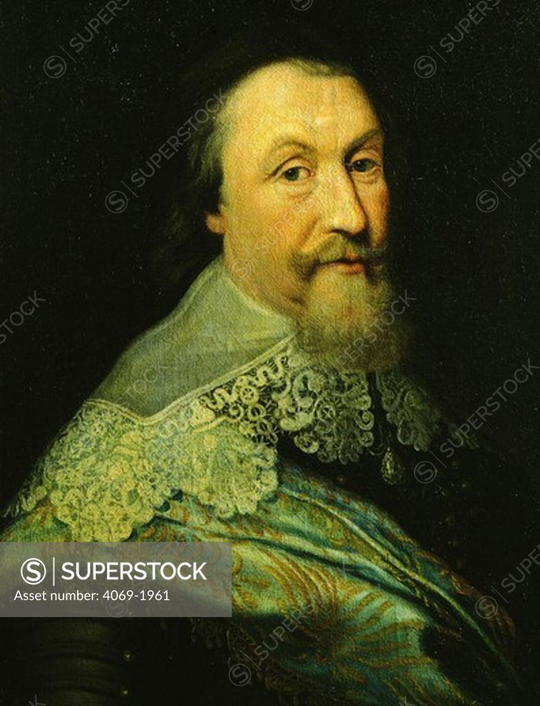 Stock Photo: 4069-1961 Count Axel OXENSTIERNA af SÜdermÜre, 1583-1654, Swedish Lord High Chancellor, member of Queen Christina's Privy Council, and Governor General of Prussia during 30 Years' War
