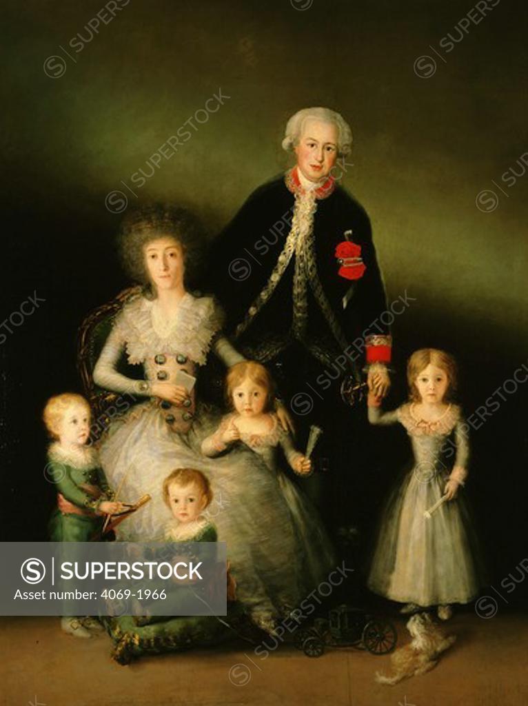 Stock Photo: 4069-1966 Duke of OSUNA with wife and children