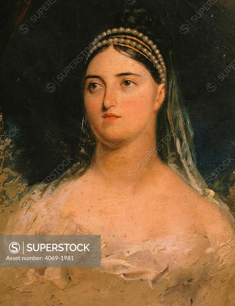 Stock Photo: 4069-1981 Giuditta PASTA 1797-1865 italian soprano, in wedding dress, 19th century