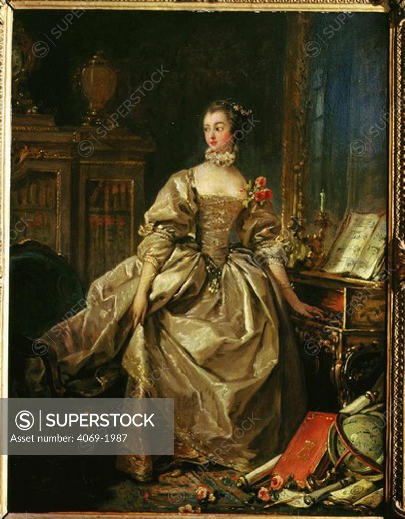 Stock Photo: 4069-1987 La Marquise de POMPADOUR, 1721-64 French mistress of Louis XV and patron of literature and the arts