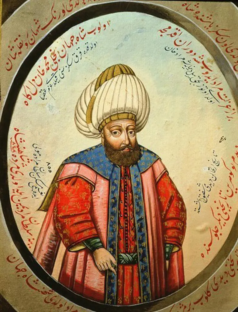 Watercolour 19th century of Ottoman Sultan Murat I (1326-89)