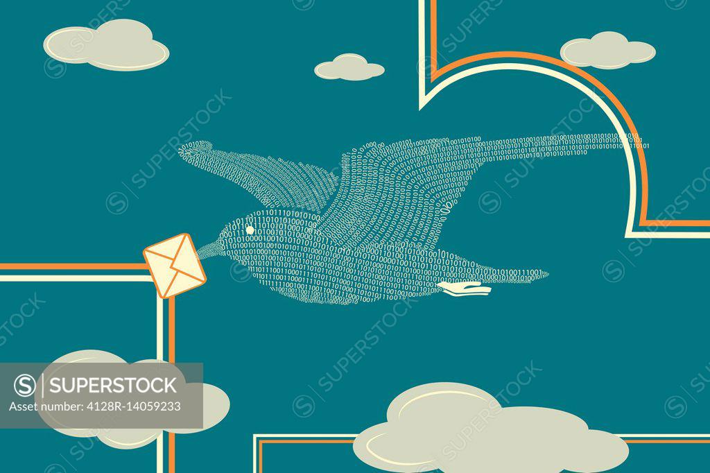 Stock Photo: 4128R-14059233 Illustration of email delivery