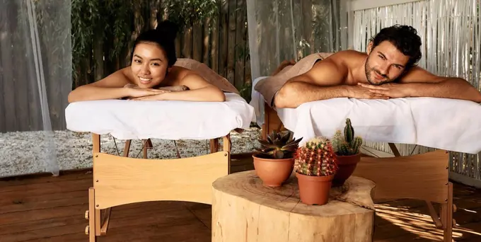 Massage and rest for couple