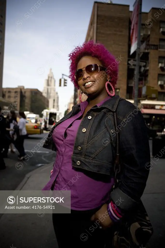 Street portrait of a young woman in New York