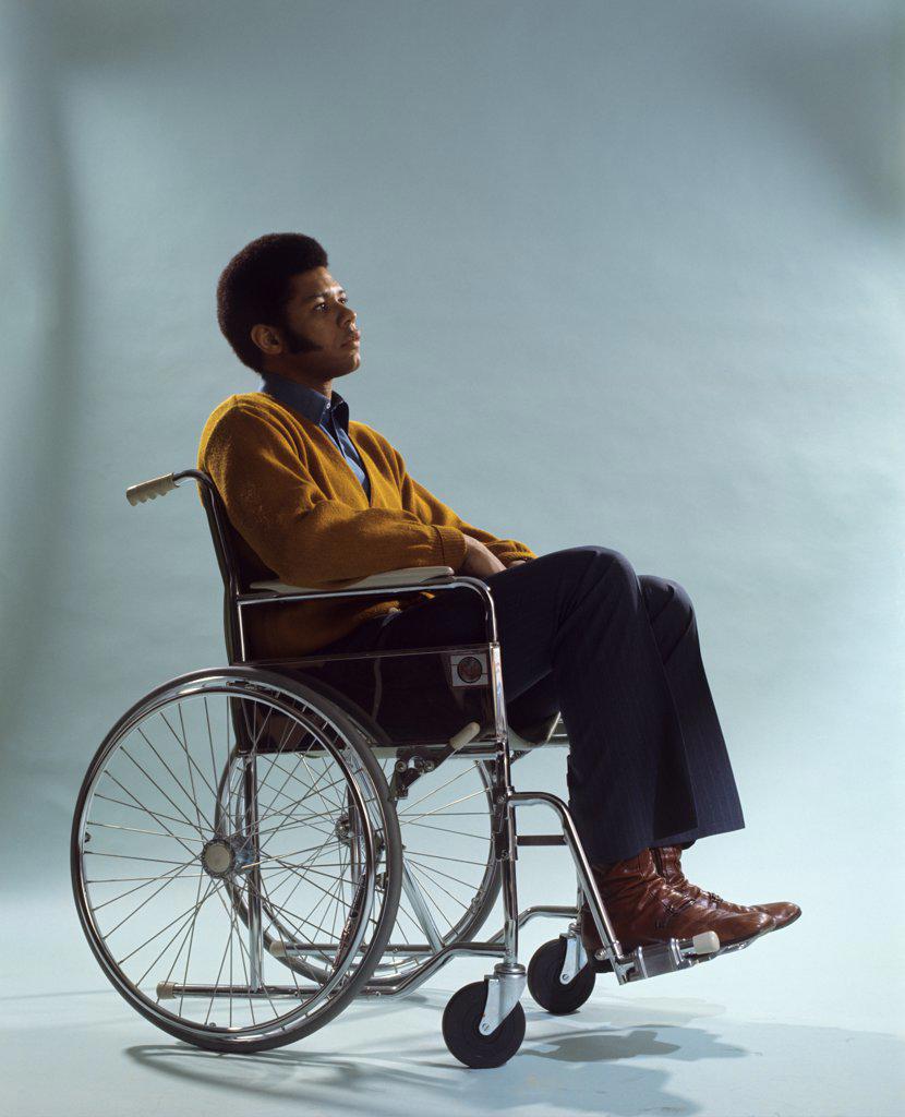 1970S African American Man Sitting In Wheelchair