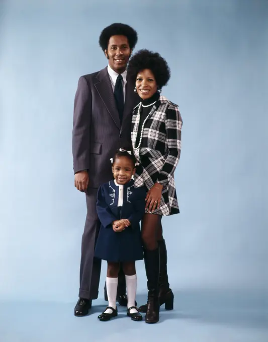 1970S Family Portrait Mother Father Daughter Black African American `