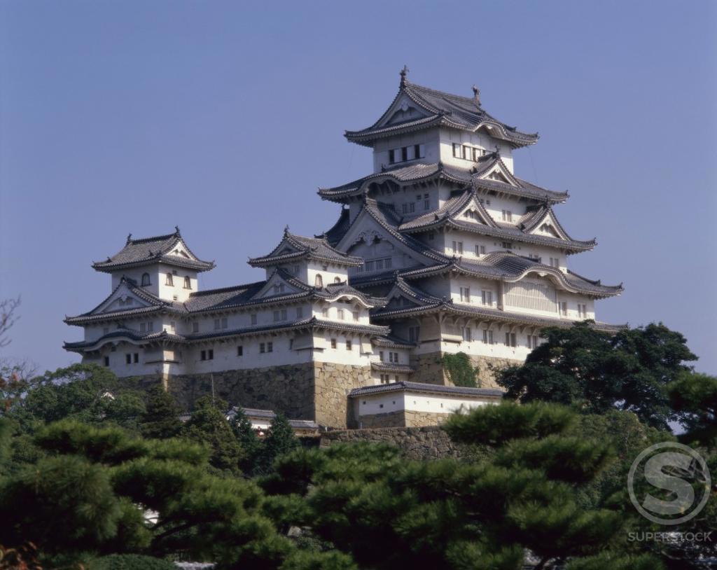 Low angle view of a castle, Himeji Castle, Himeji, Japan