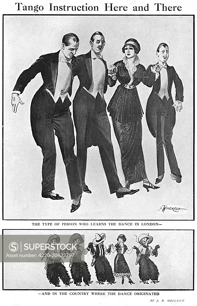 The humble Argentine origins of the tango are contrasted with the wealthy London set that have taken it up in 1913, as a result of the tango craze.  1913