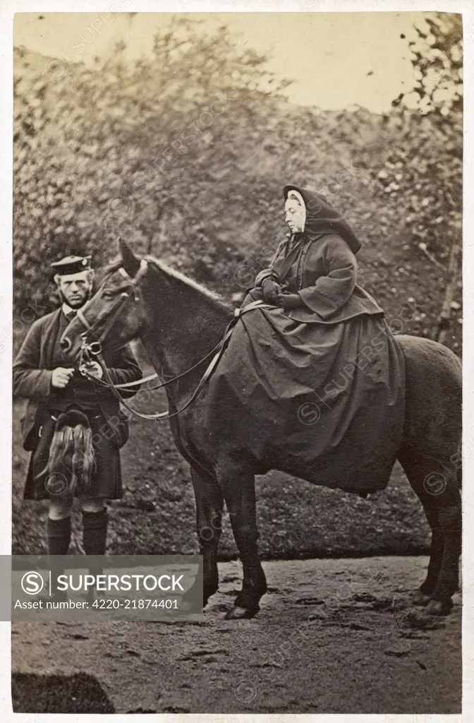 1863 New 8x10 Photo Queen Victoria with her Servant John Brown at Balmoral 