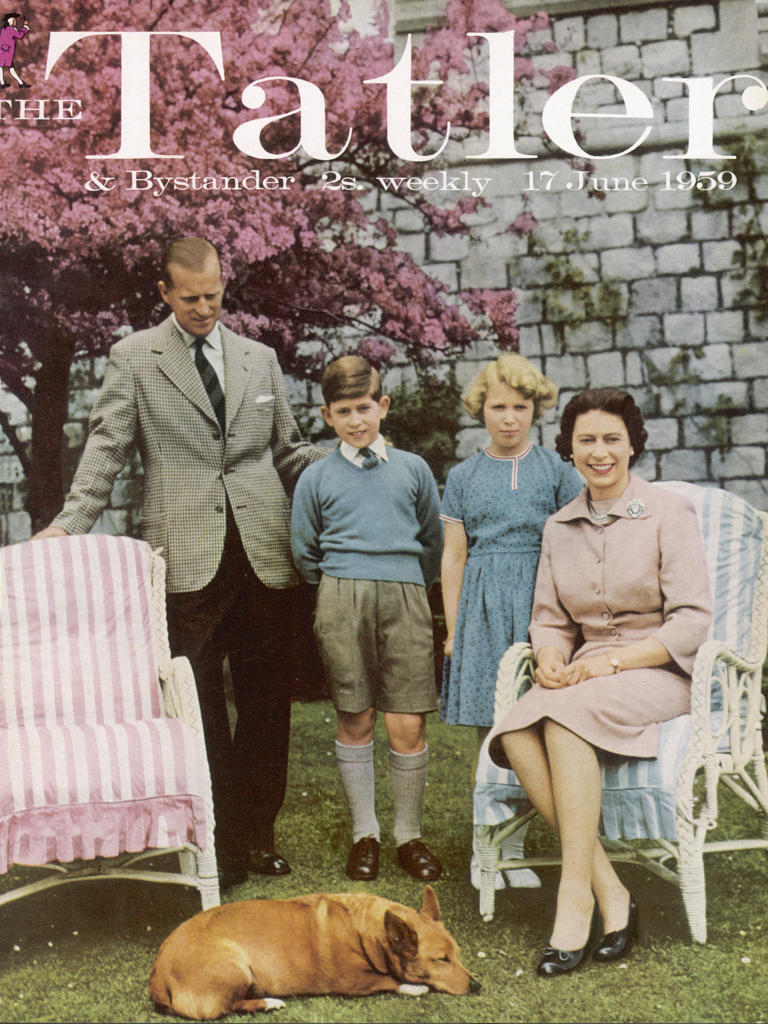 The Tatler front cover featuring a photograph  taken in June 1959, of the Queen Elizabeth II with her housband, Prince Philip Duke of Edinburgh and their children,Charles Philip Arthur George (later Prince of Wales) and  Anne Elizabeth Alice (later Princess Royal)  June 1959