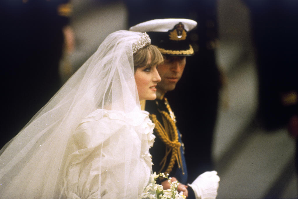 A photograph of Prince Charles with his bride, Lady Diana Spencer, later Princess of Wales. Crowds of 60000 people lined the streets of London to watch the ceremony on the 29th July 1981.     Date: 29th July 1981