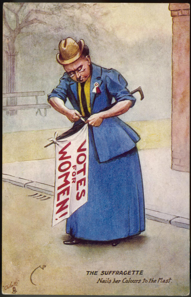  The suffragette nails her  colours to the mast        Date: 1905