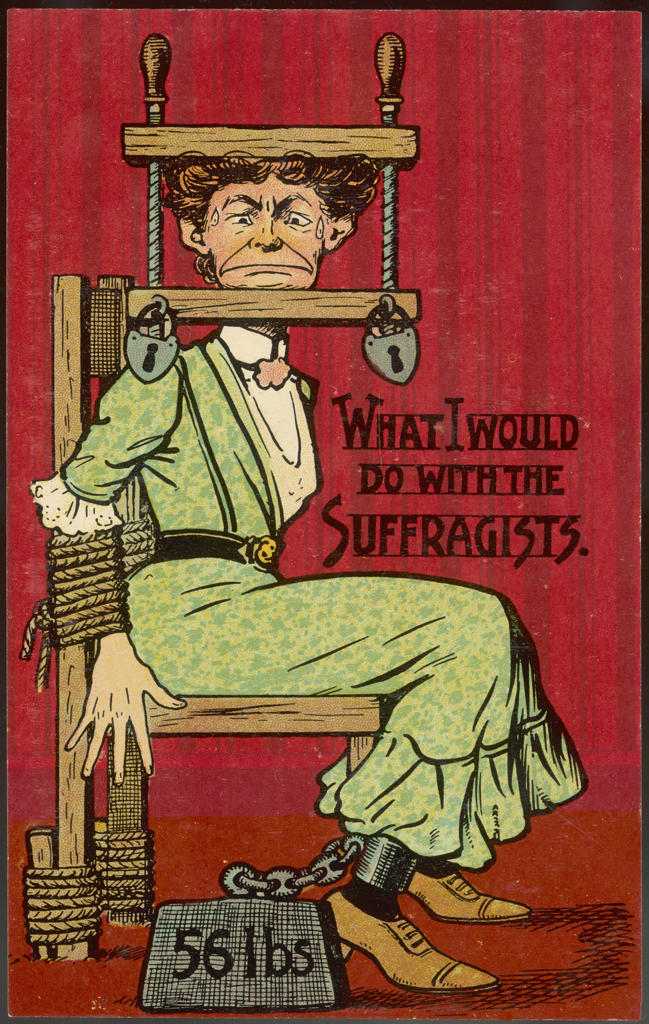 'What I would do with the  Suffragists' a somewhat  unsympathetic approach to the  problem of women's rights.       Date: circa 1909