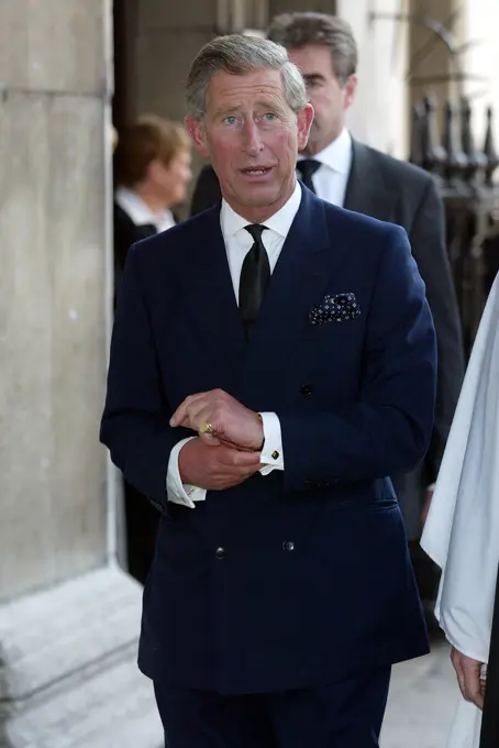Charles, Prince Of Wales, at the Memorial Service for the actor John Thaw, St Martin in the Fields, London.  4 September 2002