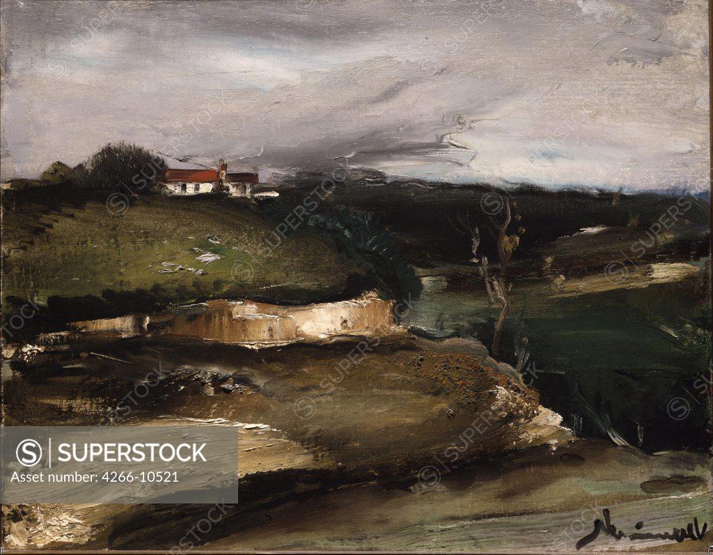 Stock Photo: 4266-10521 Landscape with river by Maurice de Vlaminck, oil on canvas , circa 1925, 1876-1958, Russia, St. Petersburg , State Hermitage, 33x41