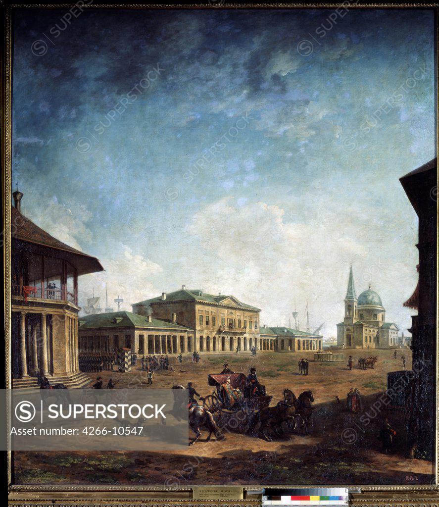 Stock Photo: 4266-10547 Town square by Fyodor Yakovlevich Alexeyev, oil on canvas, 1798-1800, 1753-1824, Russia, St. Petersburg , State Russian Museum, 196, 5x177