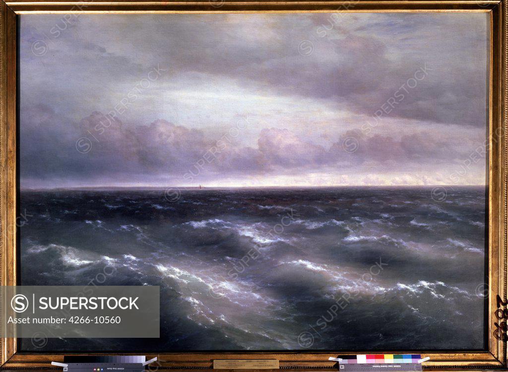 Stock Photo: 4266-10560 Seascape by Ivan Konstantinovich Aivazovsky, oil on canvas, 1881, 1817-1900, Russia, Moscow , State Tretyakov Gallery, 149x208