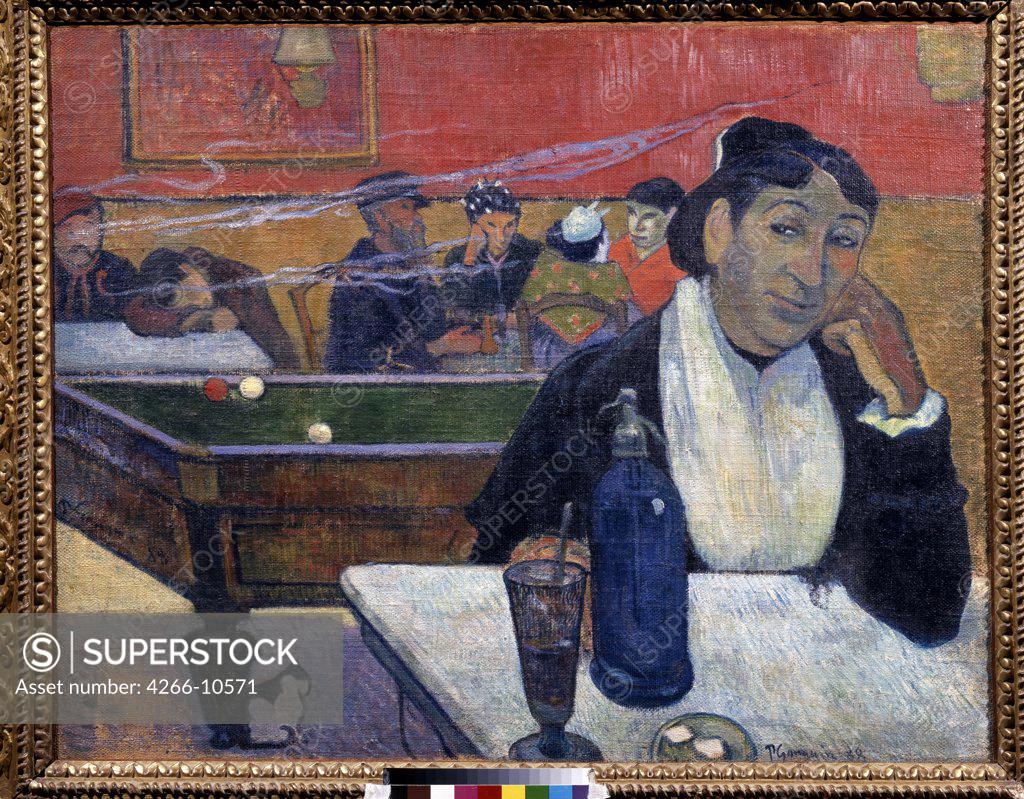Stock Photo: 4266-10571 Cafe in Arles by Paul Eugene Henri Gauguin, oil on canvas, 1888, 1848-1903, Russia, Moscow, State Pushkin Museum of Fine Arts, 72x92