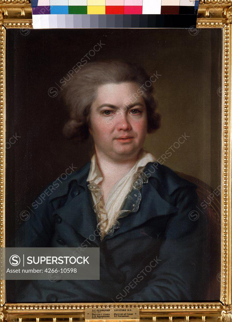 Stock Photo: 4266-10598 Portrait of count Vorontsov by unknown painter, Russia, St Petersburg, State Russian Museum, 63x50
