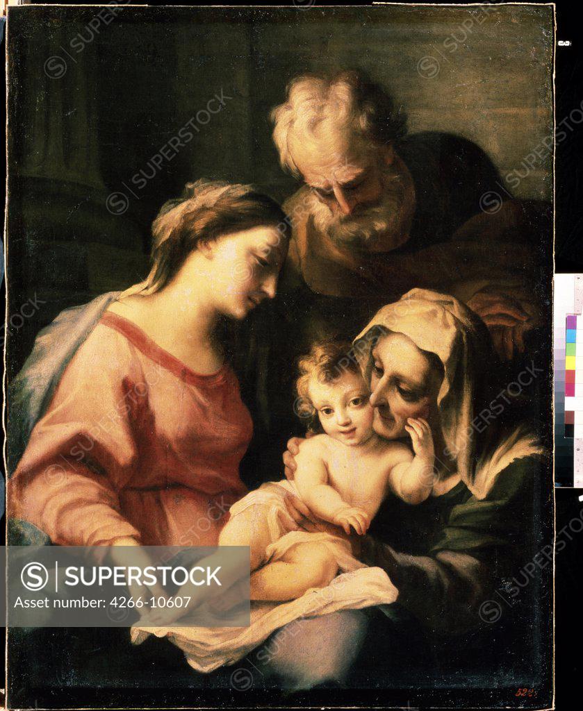 Stock Photo: 4266-10607 Holy Family with St Elisabeth by Luca Giordano, oil on canvas, 1632-1705, 17th century, School of Naples, Russia, Sevastopol, Kroshitsky Art Museum, 130x102