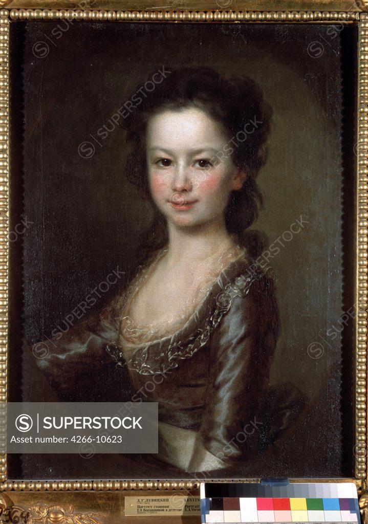 Stock Photo: 4266-10623 Portrait of countess Praskovya Vorontsova by Dmitri Grigorievich Levitsky, oil on canvas, 1780s, 1735-1822, Russia, St. Petersburg , State Russian Museum, 63x49, 5