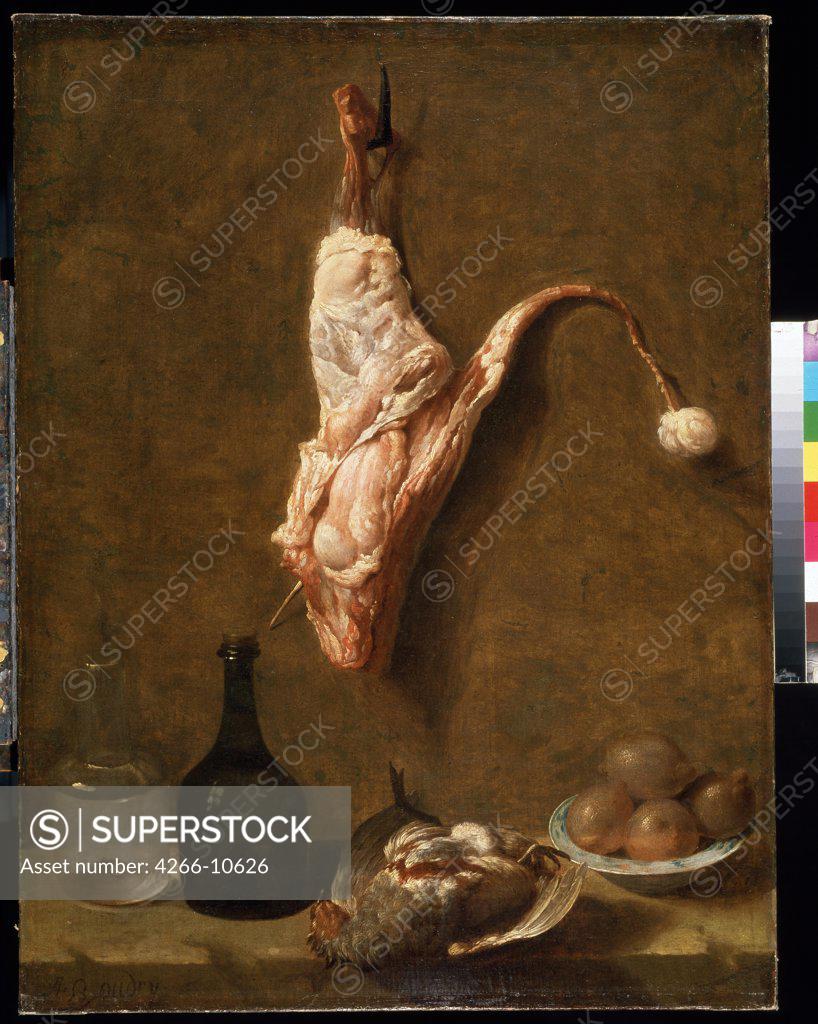 Stock Photo: 4266-10626 Still life with meat by Jean-Baptiste Oudry, oil on canvas, 1686-1755, 18th century, Russia, St. Petersburg, State Hermitage, 98x74