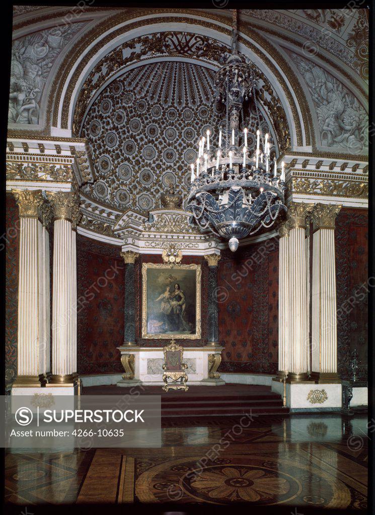 Stock Photo: 4266-10635 Russia, Saint Petersburg, Interior of Winter Palace with painting by Auguste de Montferrand, 1833, 1786-1858, Russia, St. Petersburg , State Hermitage