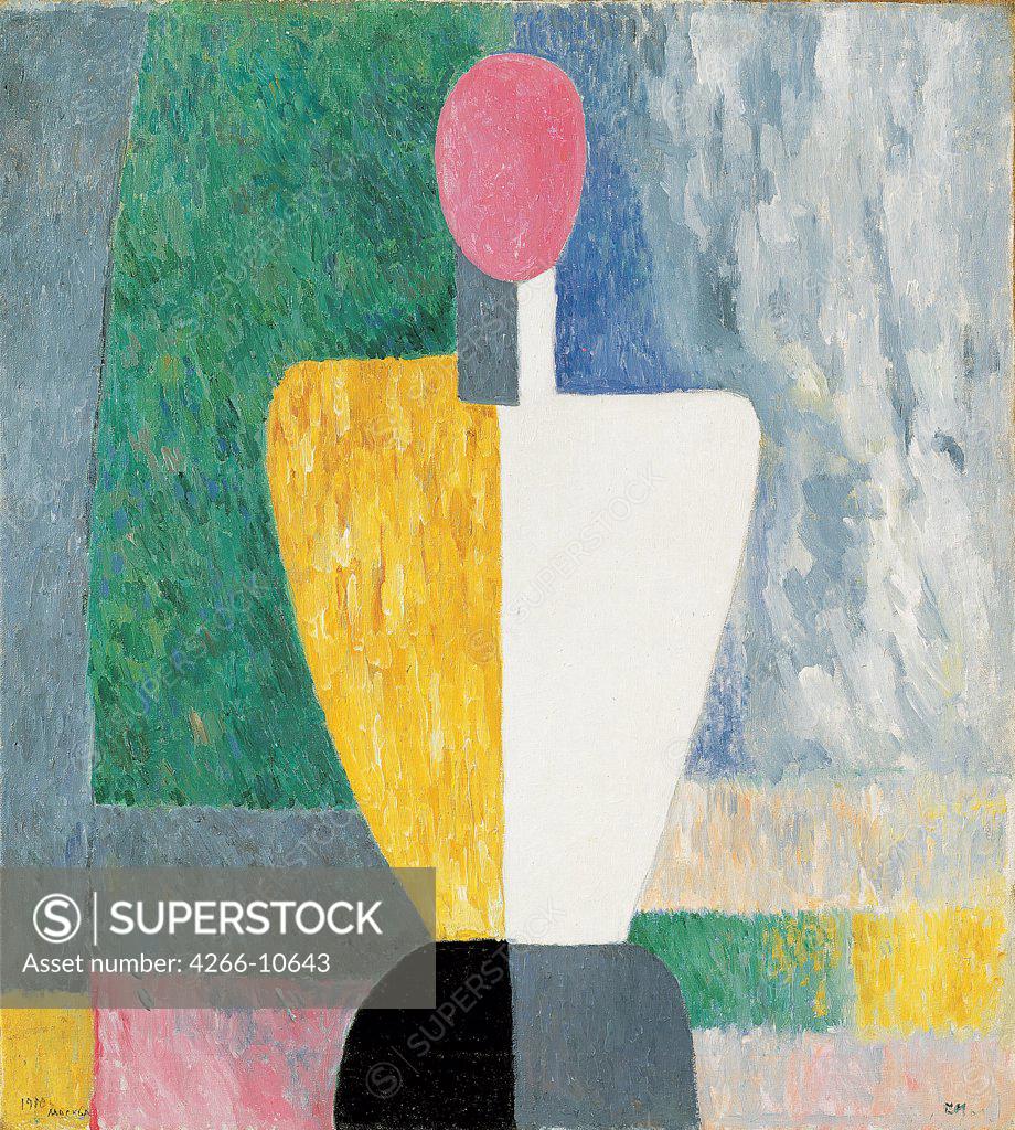 Stock Photo: 4266-10643 Human portrait by Kasimir Severinovich Malevich, oil on canvas , 1928-1932, 1878-1935, Russia, St. Petersburg, State Russian Museum, 72x65
