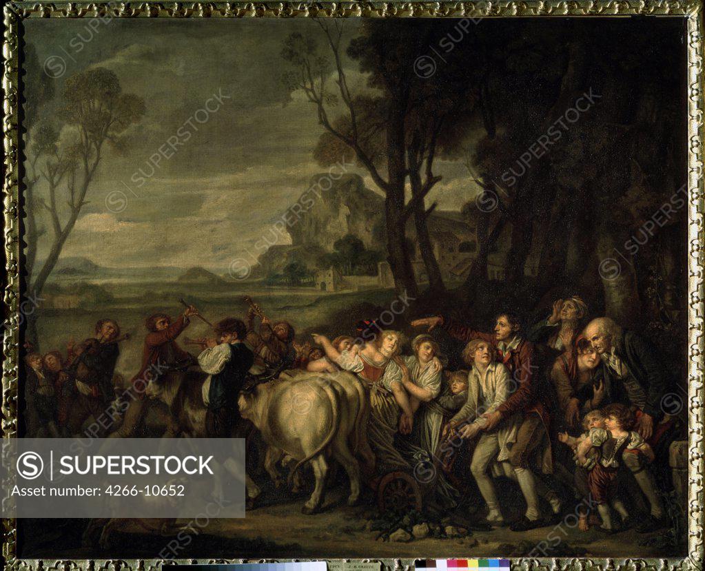 Stock Photo: 4266-10652 Harvesting by Jean-Baptiste Greuze, oil on canvas, 1801, 1725-1805, Russia, Moscow, State A. Pushkin Museum of Fine Arts, 118x148