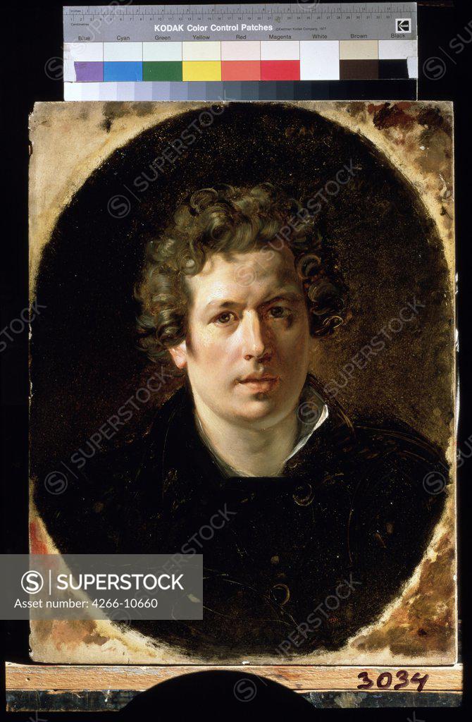 Stock Photo: 4266-10660 Self-portrait by Karl Pavlovich Briullov, oil on canvas, circa 1833, 1799-1852, Russia, St. Petersburg, State Russian Museum, 56, 5x43