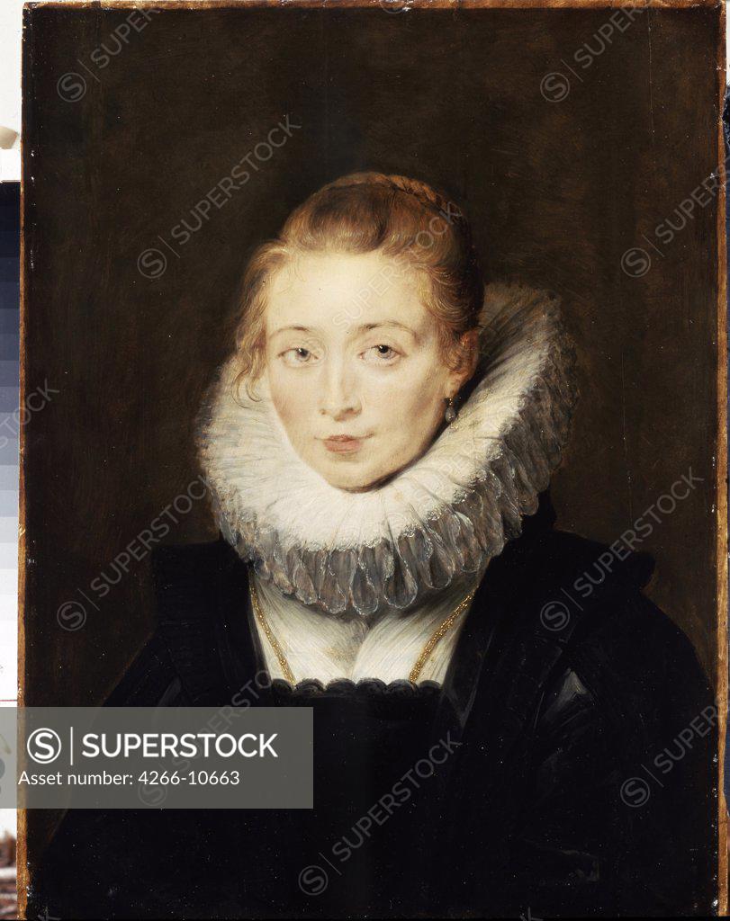 Stock Photo: 4266-10663 Portrait of Infanta Isabella by Pieter Paul Rubens, oil on wood, 1620s, 1577-1640, Russia, St. Petersburg, State Hermitage, 64x48