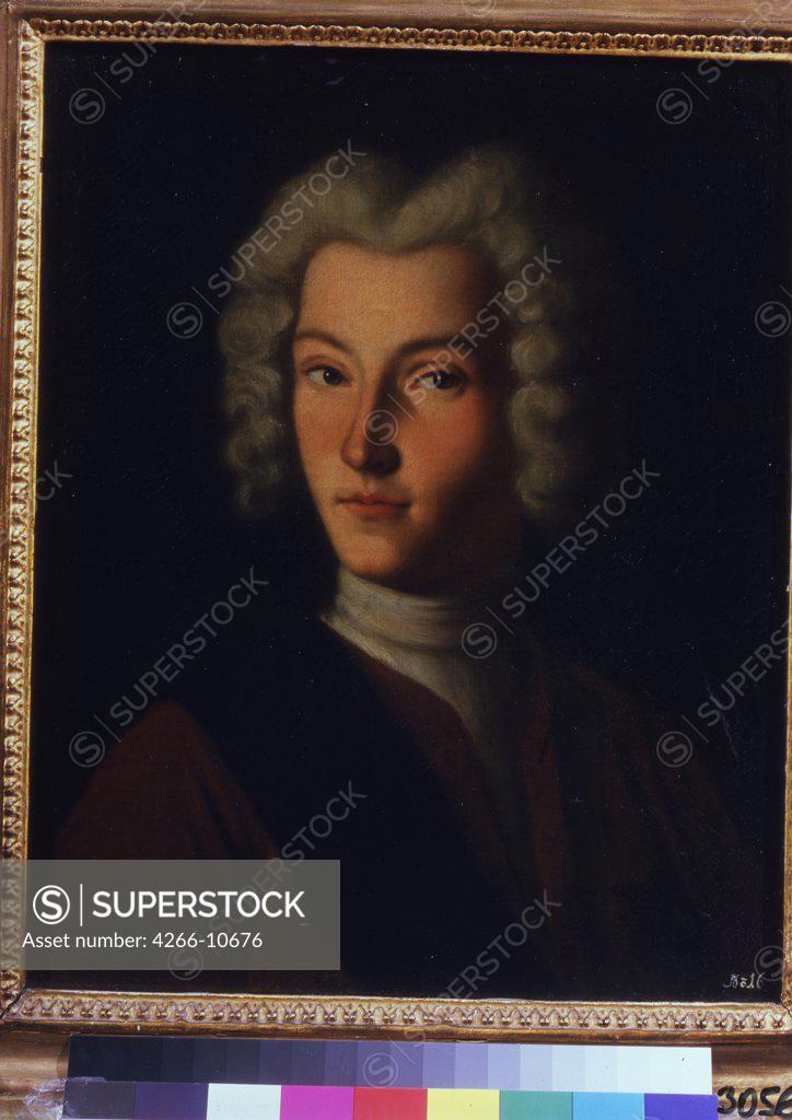 Stock Photo: 4266-10676 Portrait of emperor Peter II by Grigori Dmitrievich Molchanov, oil on canvas, circa 1730-after 1786, 18th century, Russia, Moscow, State Tretyakov Gallery, 52, 5x42, 5