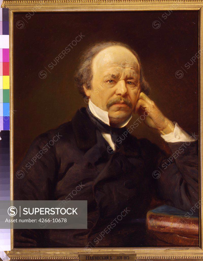 Stock Photo: 4266-10678 Portrait of composer Alexander Dargomyzhsky by Konstantin Yegorovich Makovsky, oil on canvas, 1869, 1839-1915, Russia, Moscow , State Tretyakov Gallery, 70, 9x57, 5