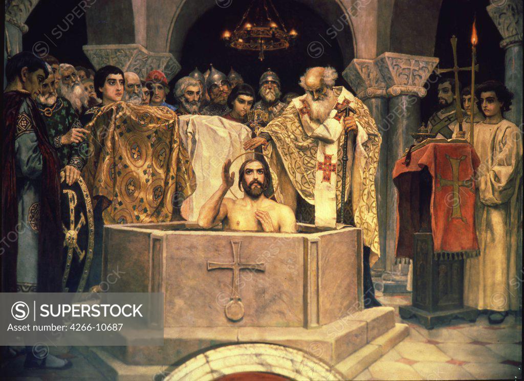Stock Photo: 4266-10687 Baptist of Vladimir the Great by Viktor Mikhaylovich Vasnetsov, fresco, 1885-1896, 1848-1926, Ukraine, Kiev, St Vladimir's Cathedral