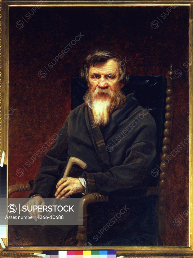 Stock Photo: 4266-10688 Portrait of Mikhail Pogodinl by Vasili Grigoryevich Perov, oil on canvas, 1872, 1834-1882, Russia, Moscow, State Tretyakov Gallery, 115x88, 8