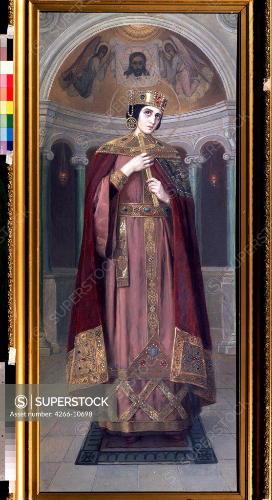 Stock Photo: 4266-10698 Saint Empress Alexandra by Nikolai Kornilovich Bodarevsky, Oil on canvas, 1850-1921, Russia, Moscow, State Tretyakov Gallery, 147, 2x61, 1